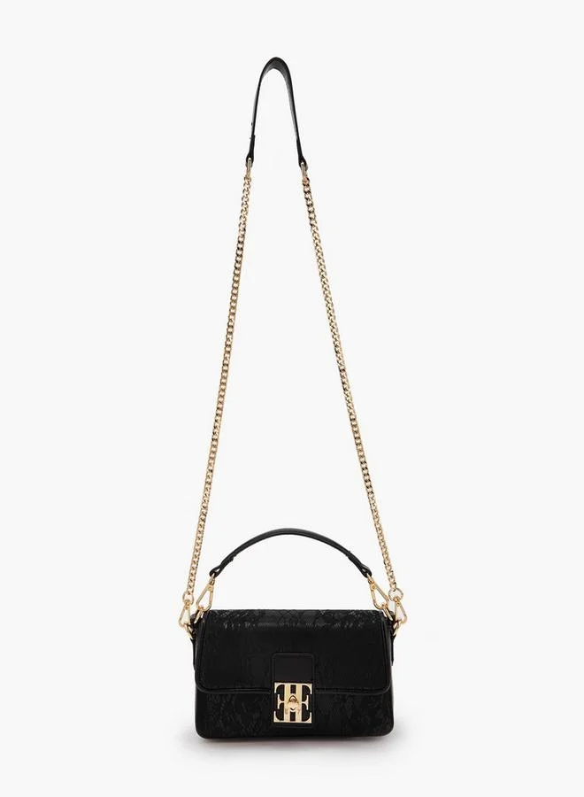 ELLE Lace Textured Crossbody Bag With Detachable Strap Ramadan Collections
